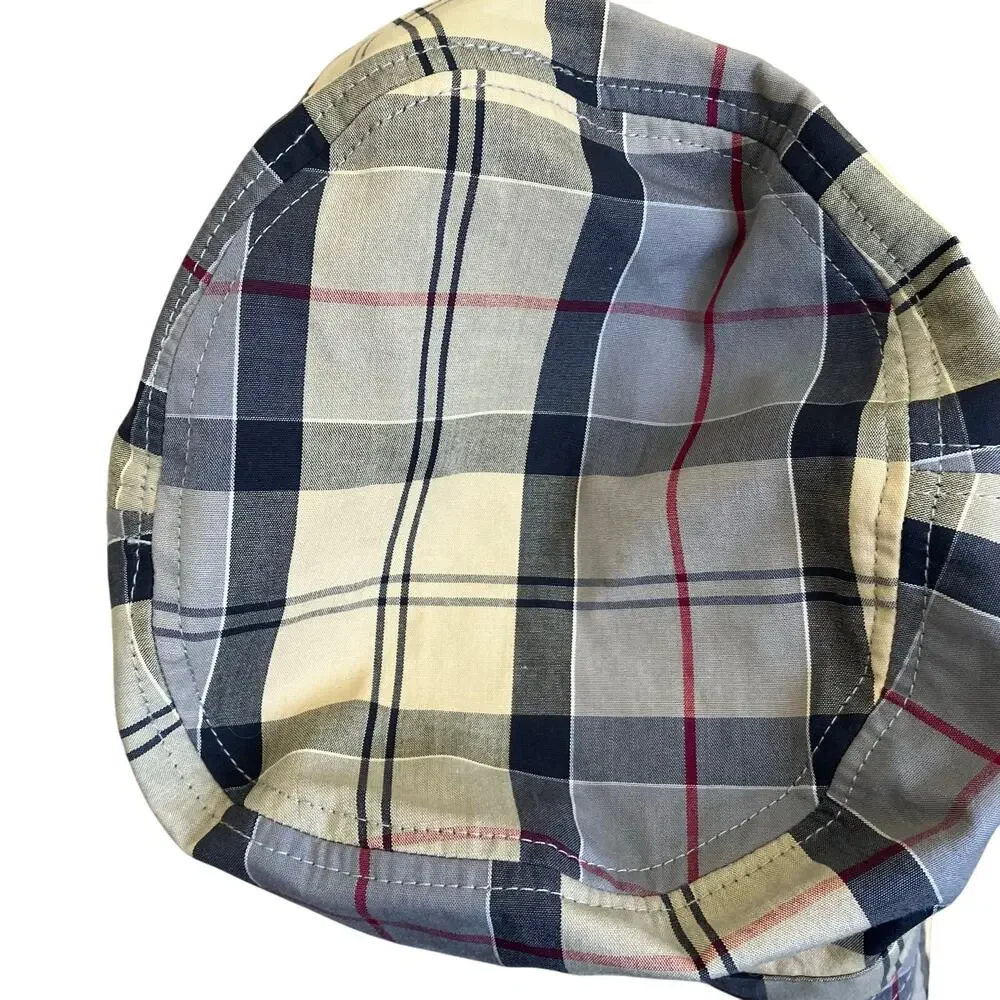 Barbour Mens Sz XL Tartan Bucket Hat Cream Grey Plaid Cassic - Picture 7 of 13